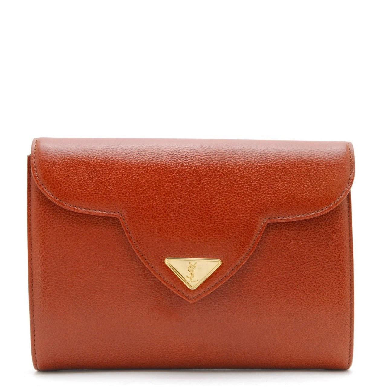 Saint Laurent Yves Clutch - Brown, Leather 