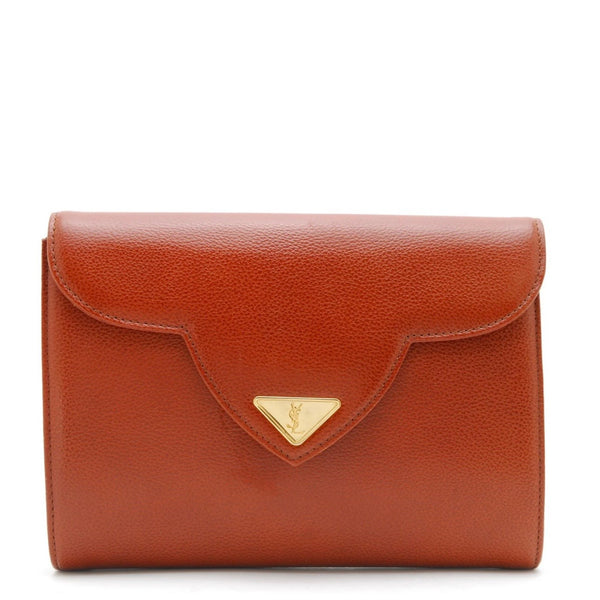 Saint Laurent Yves Clutch - Brown, Leather 