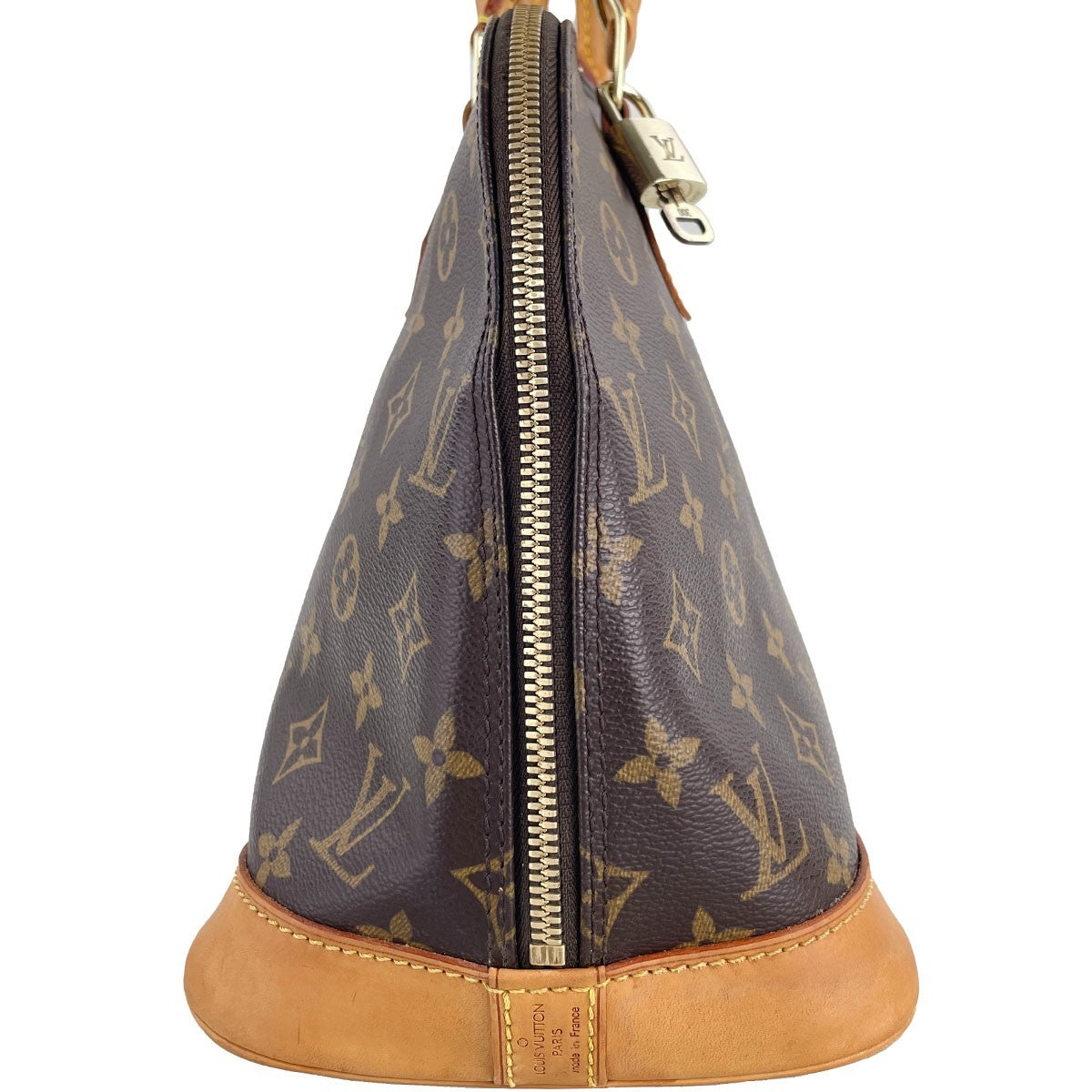 Louis Vuitton Alma Handbag - Brown, Coated Canvas- מגיע עם רצועה, מנעול ומפתח