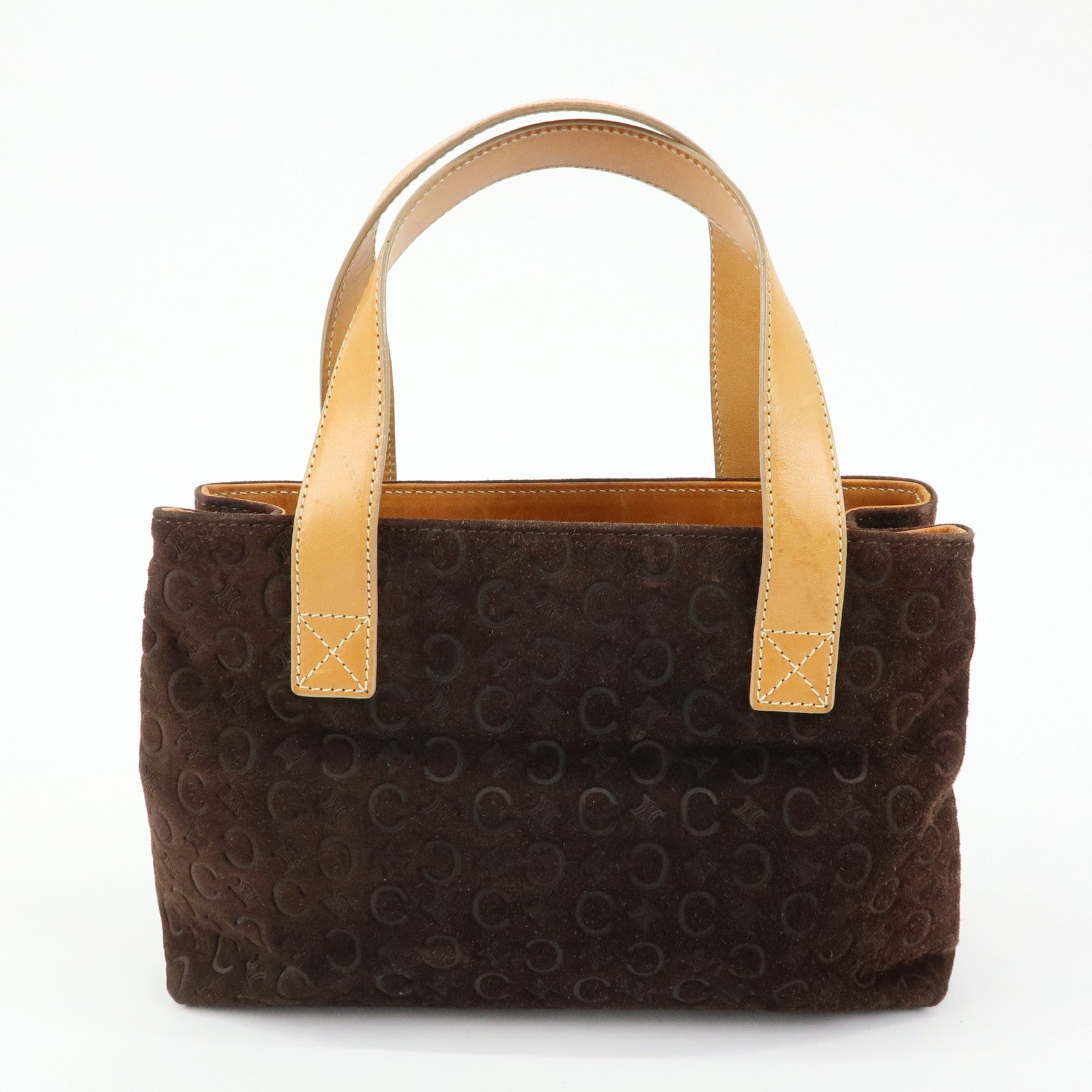 Celine C Macadam Hand Bag - Dark Brown, Suede Leather