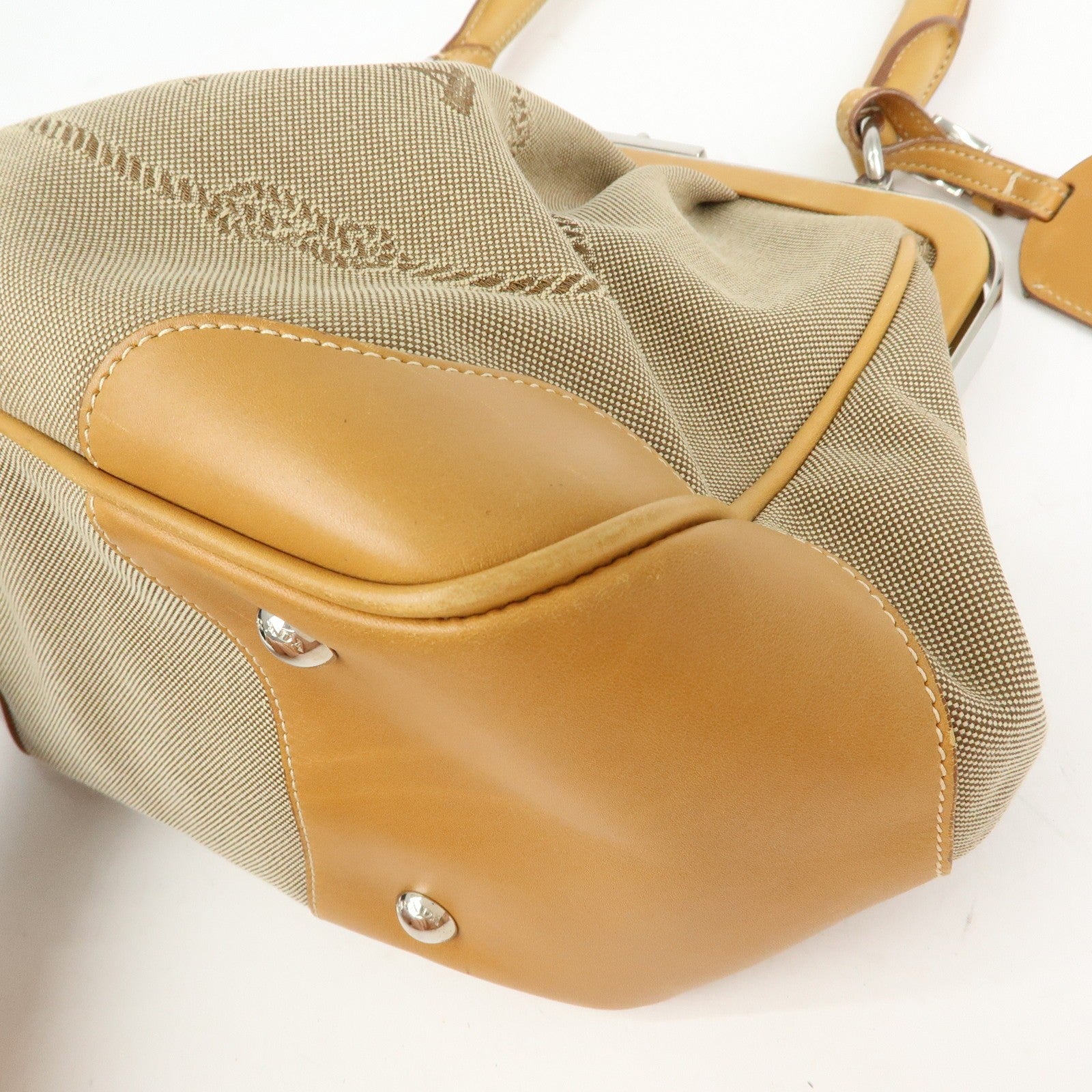 Prada BR3481 Shoulder Bag - Light Brown, Jacquard Leather 