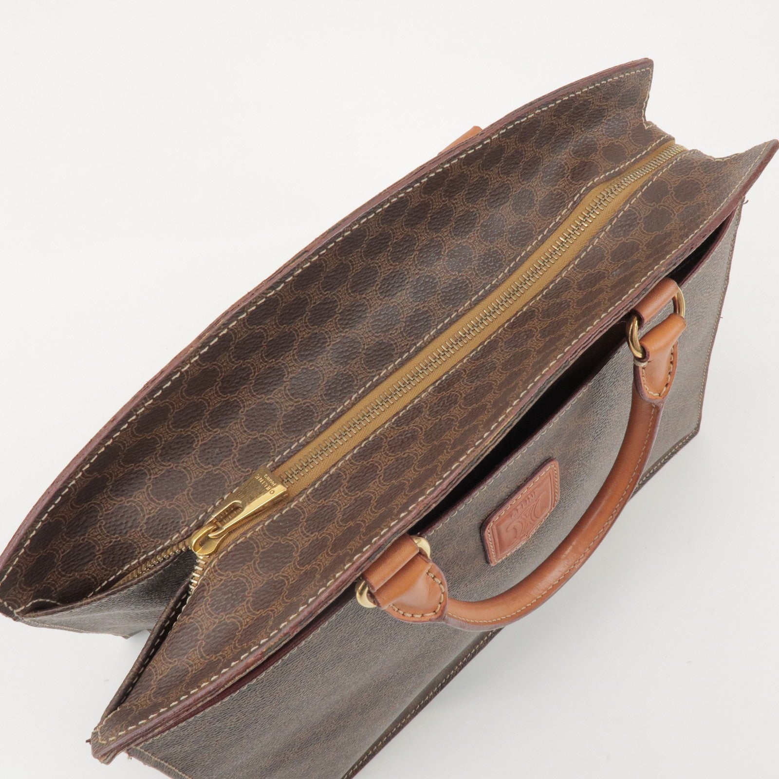 Celine Tote Bag Handbag - Brown, PVC Coated Canvas and Leather