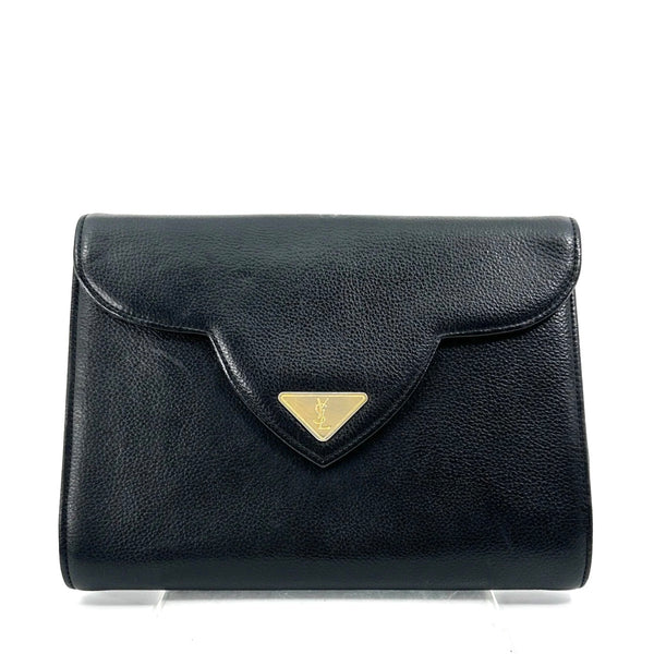Saint Laurent YSL Clutch Bag Black Leather 