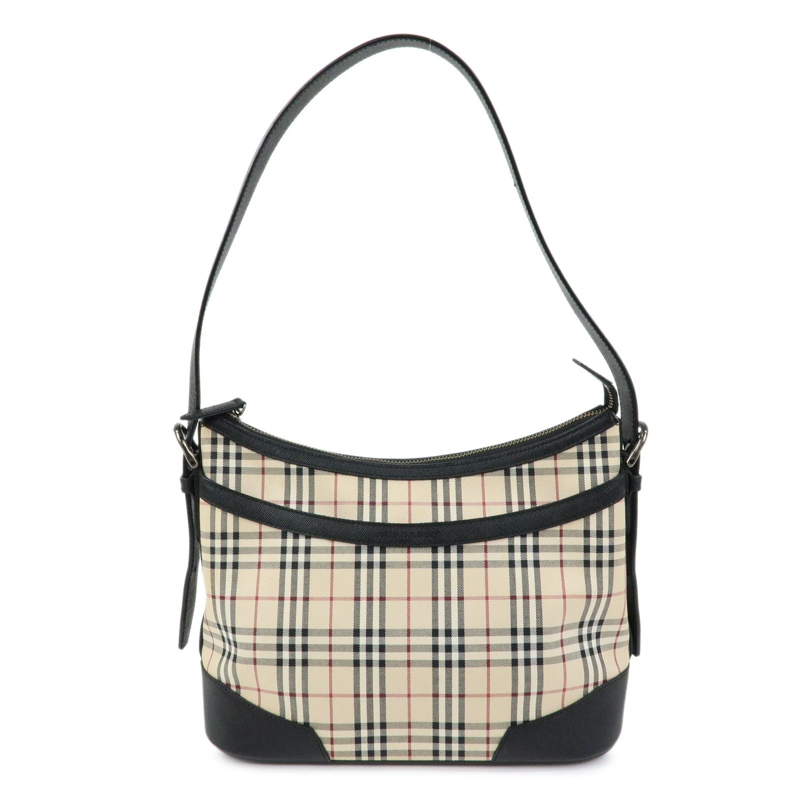 Burberry Nova Plaid Shoulder Bag - Beige, Canvas Leather