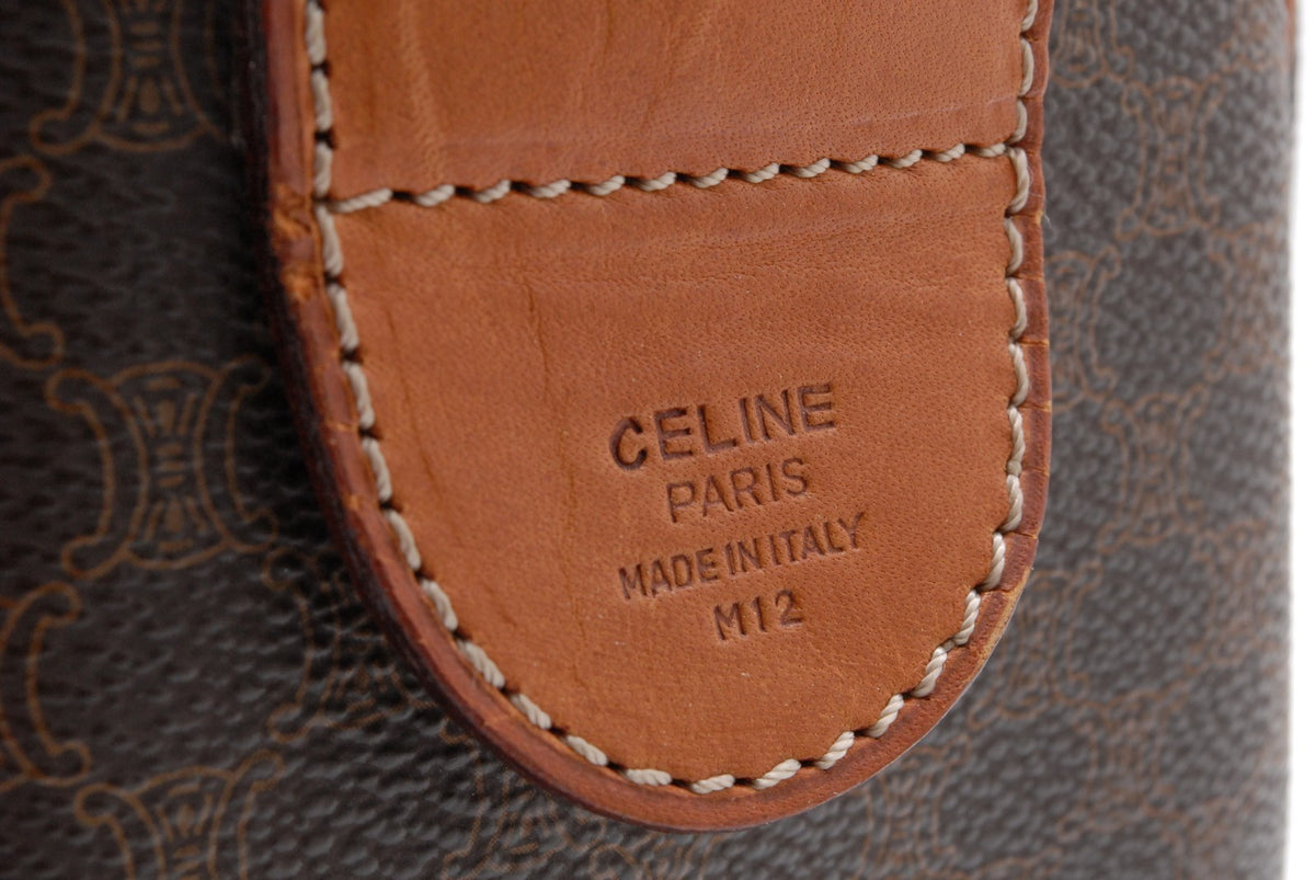 Celine Macadam Boston Handbag - Brown, PVC Leather