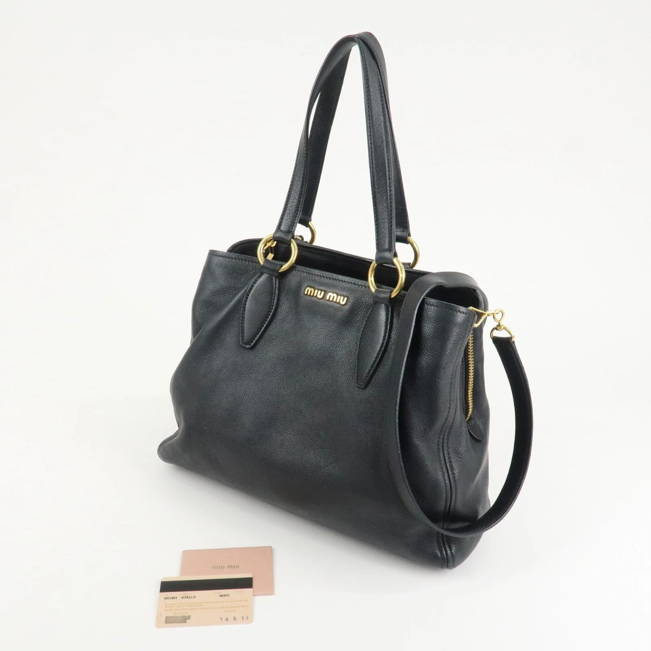 MIU MIU Shoulder Bag - Black, Leather
