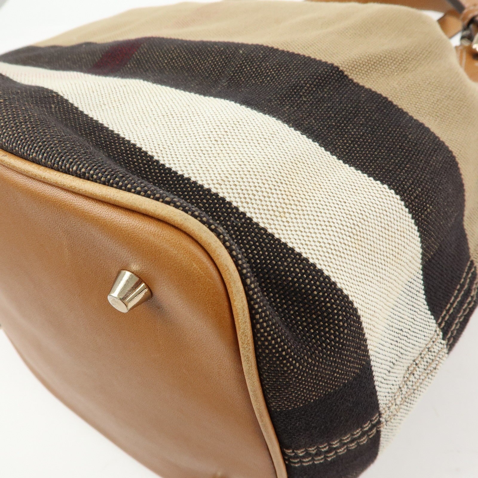 Burberry 2way Bag Shoulder Bag - Beige, Canvas and Leather