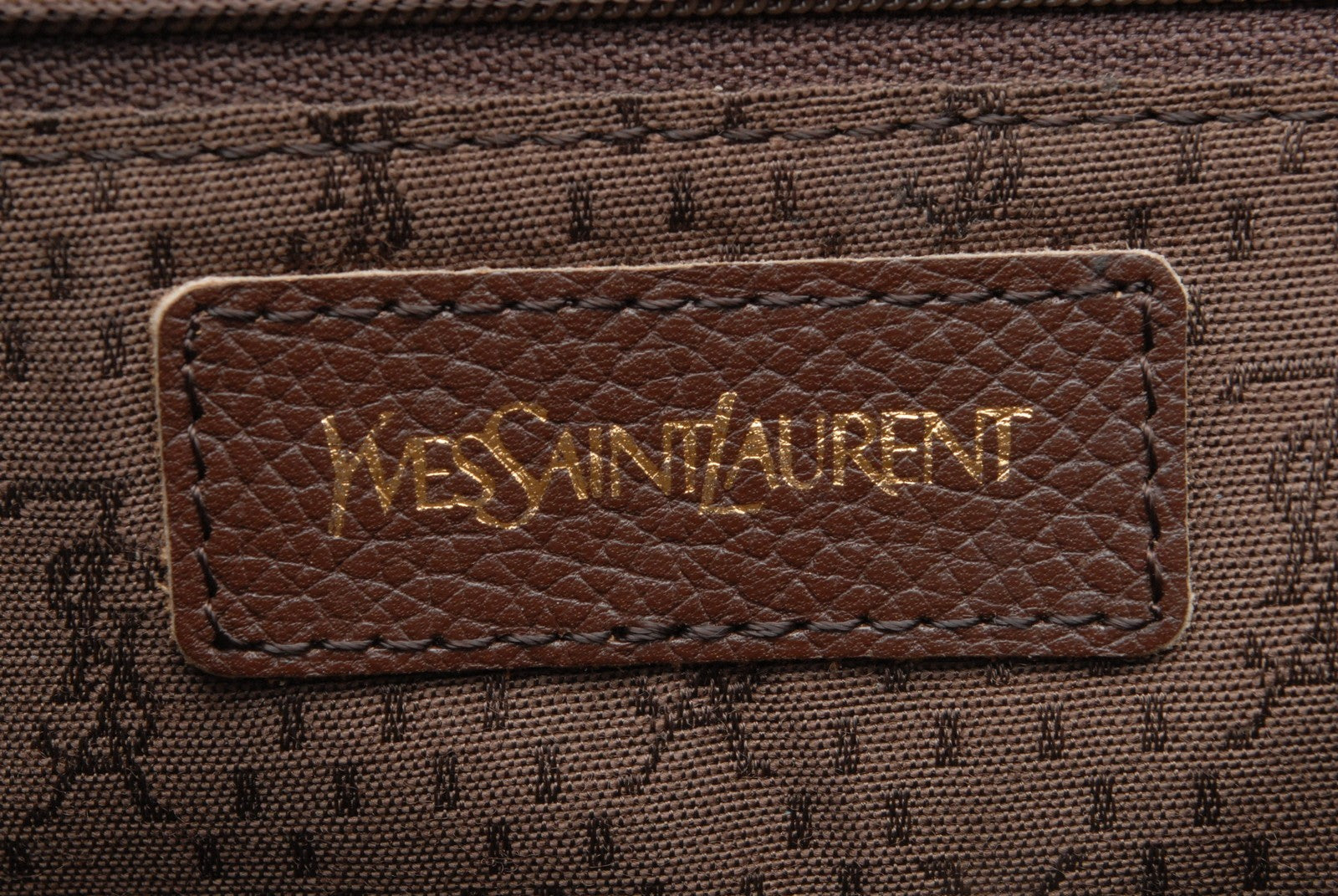 Saint Laurent Yves Leather Clutch Bag - Brown, Leather 