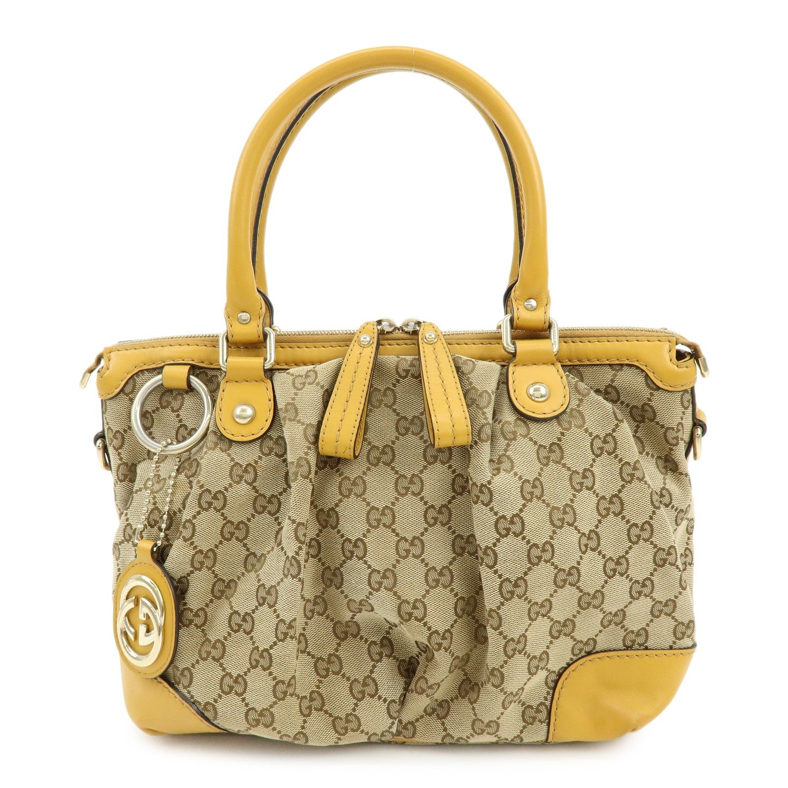 GUCCI Sukey Interlocking GG Canvas Leather 2Way Shoulder Bag