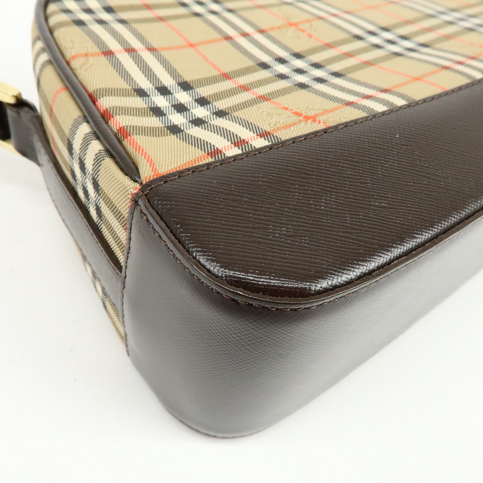 Burberry Nova Plaid Shoulder Crossbody Bag - Beige, Canvas, Leather