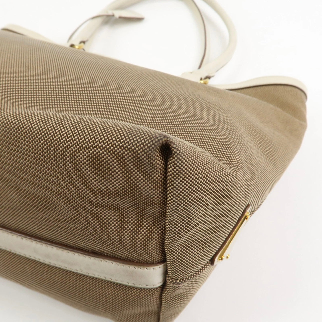PRADA Jacquard Leather Tote Bag- Beige Ivory