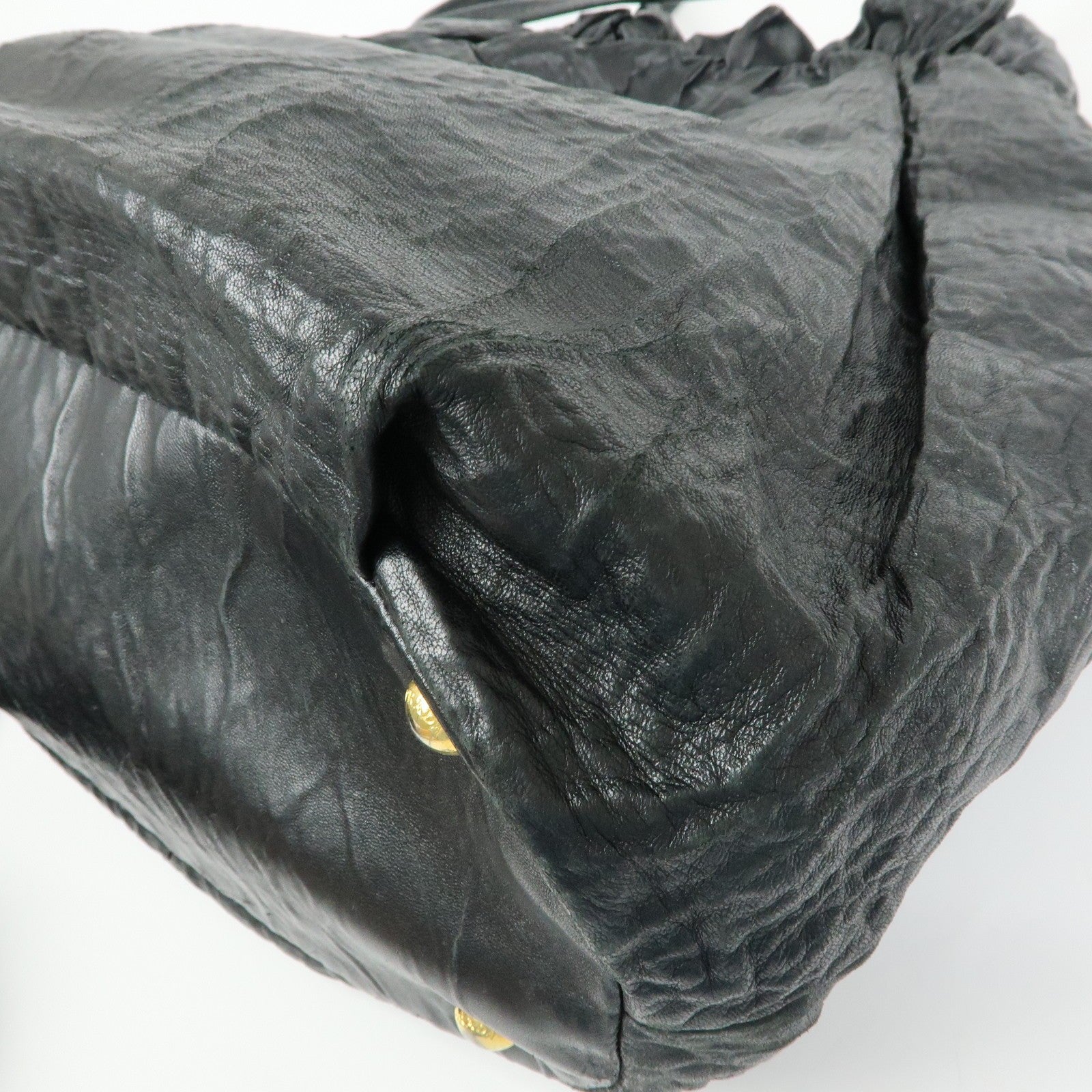 Prada Drawstring Shoulder Bag - Black, Leather 