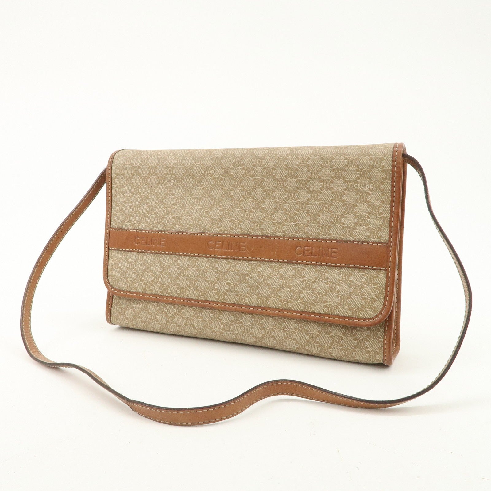 Celine Macadam 2Way Shoulder Bag - Beige, Leather