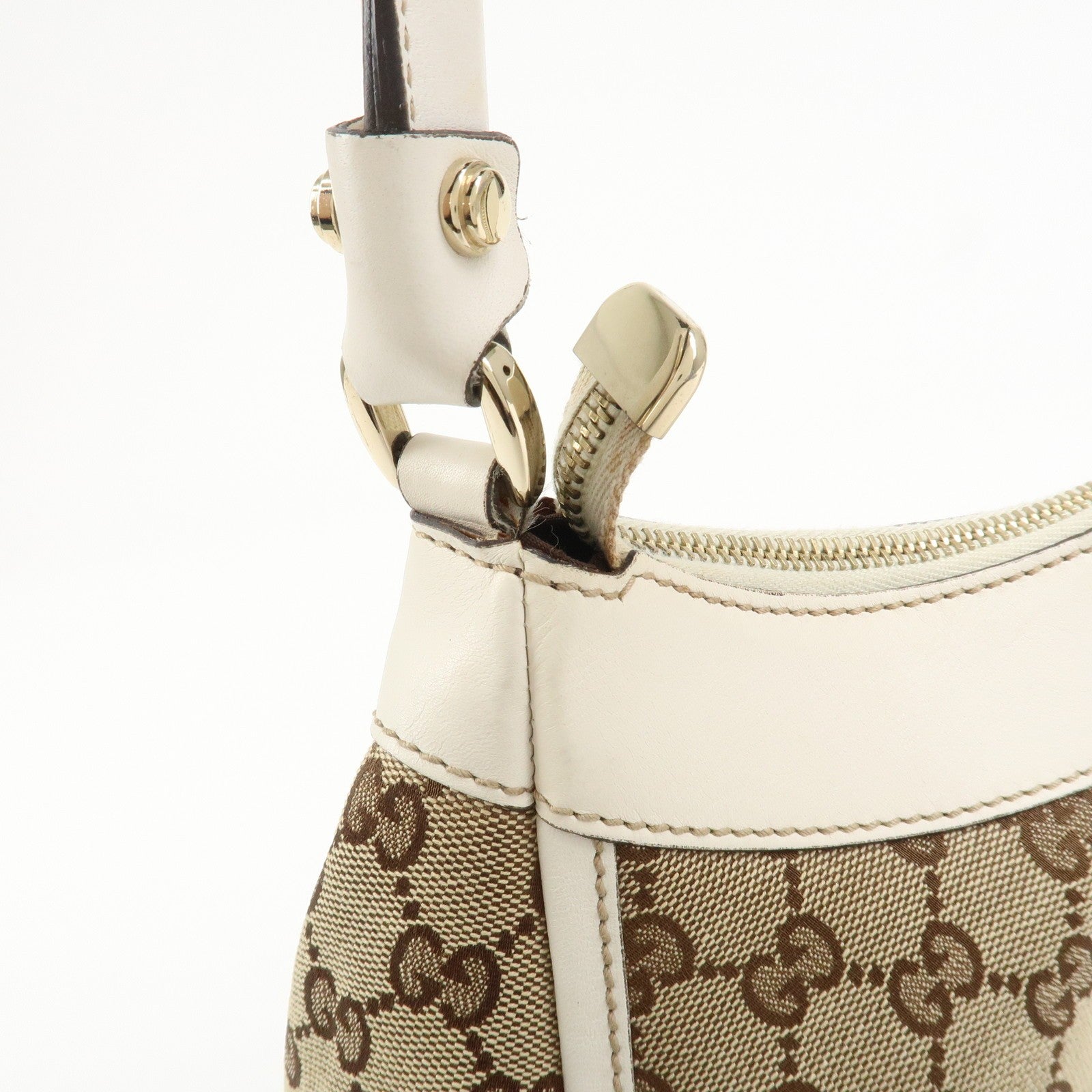 Gucci Abbey Shoulder Bag - Beige White, GG Canvas Leather