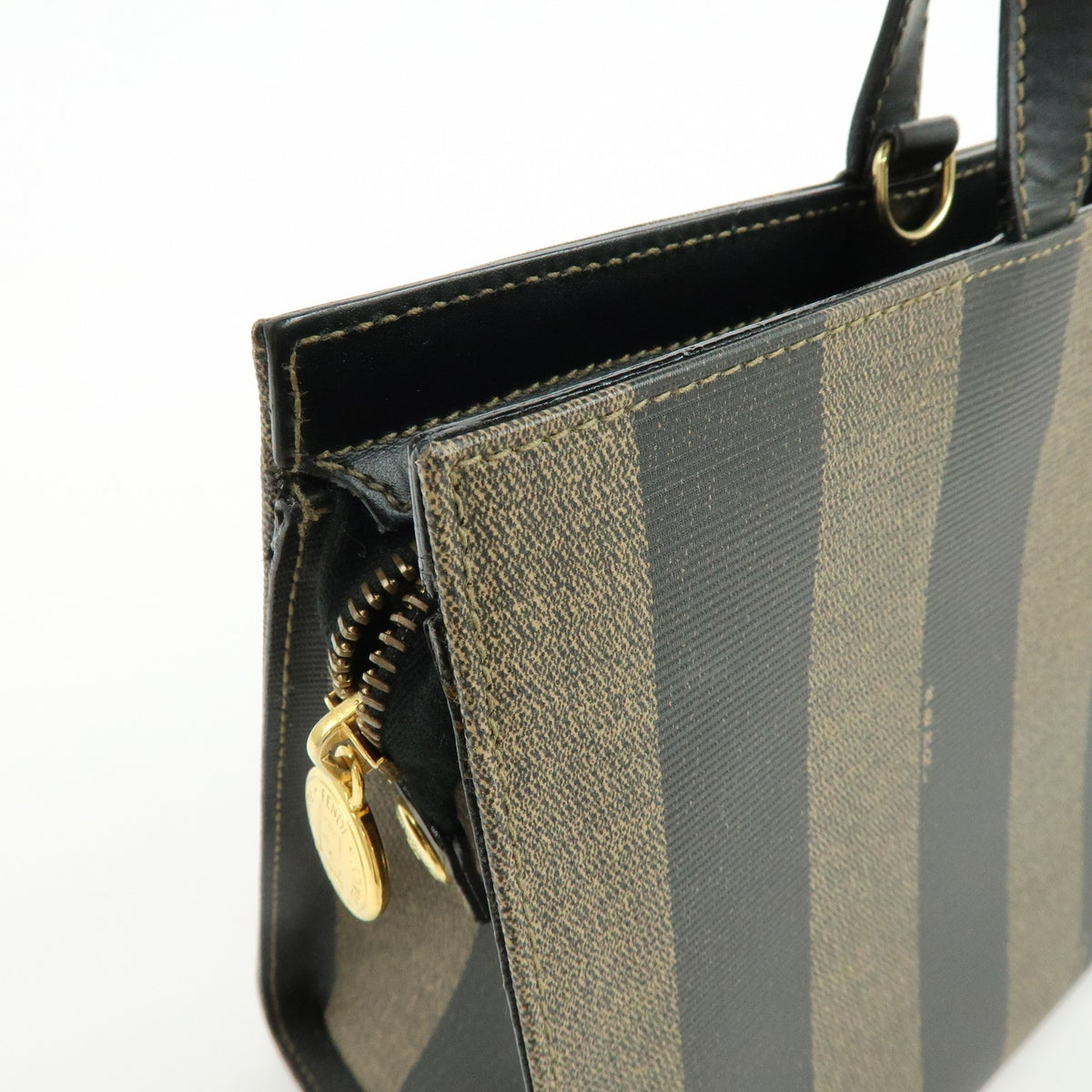 Fendi Tote Hand Bag - Black, Brown, PVC, Leather