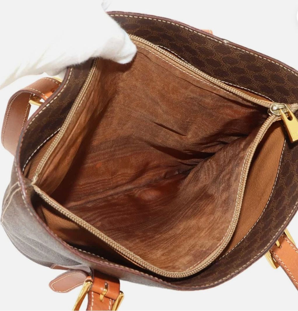 Celine Macadam Tote Bag - Brown, PVC, Leather