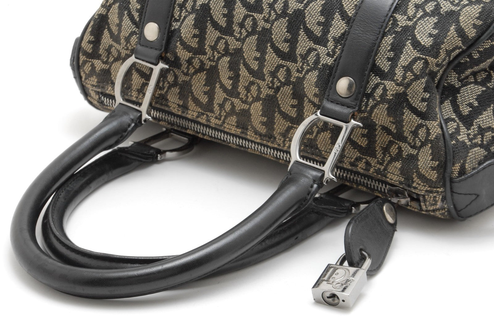 Christian Dior Trotter Boston Bag - Navy Black, Canvas Leather