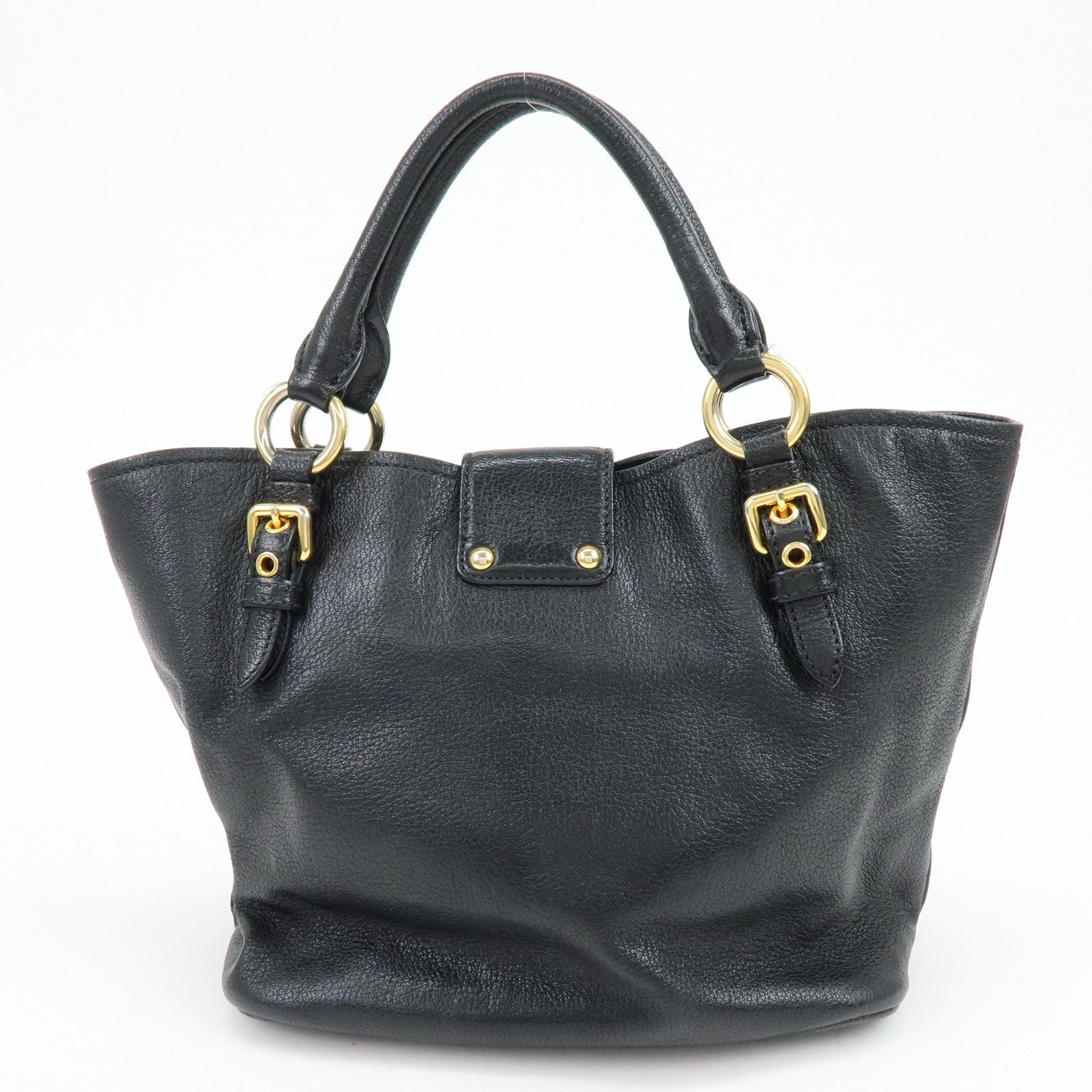 Miu Miu Madras Hand Bag - Black, Leather