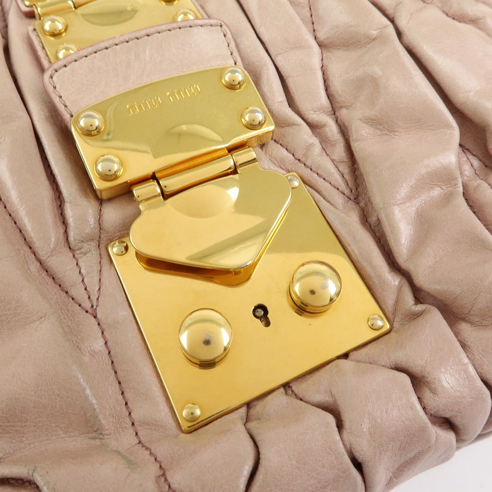 Miu Miu Matelasse 2Way Bag - Pink Beige, Leather