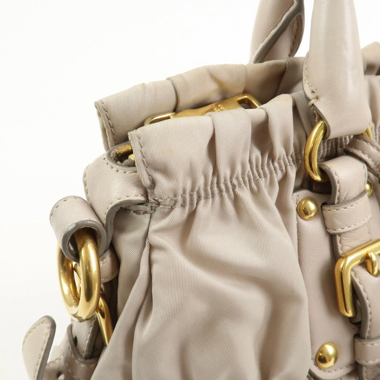 Prada Nylon Leather 2Way Bag- Gray