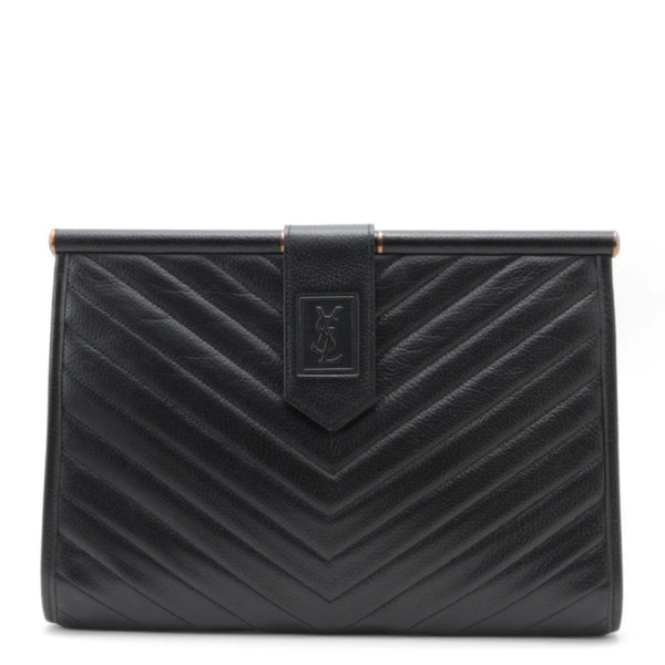 Saint Laurent Yves Saint Laurent Clutch Bag - Black, Leather