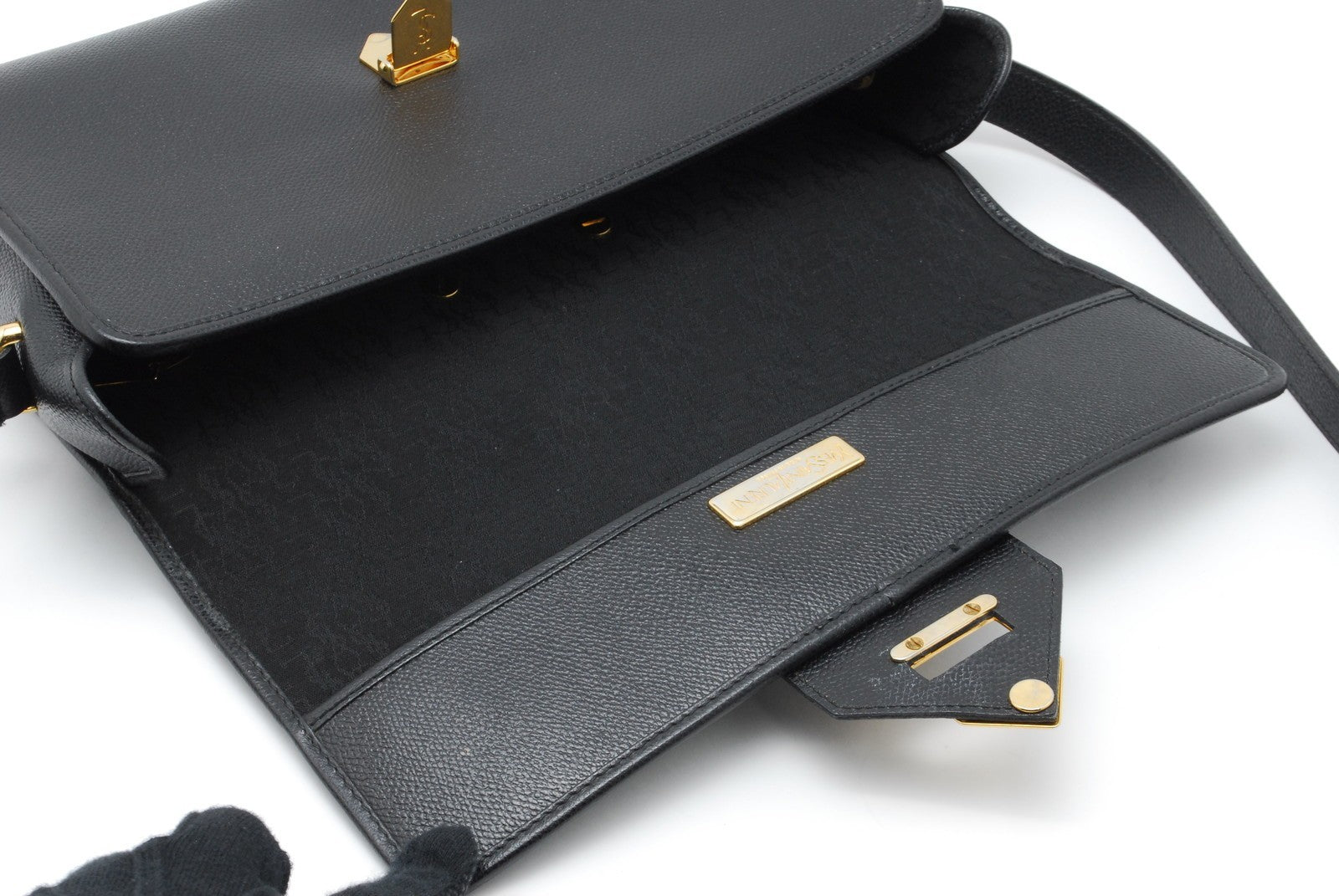 Saint Laurent Yves Saint Laurent Shoulder Cross Body Bag - Black, Leather