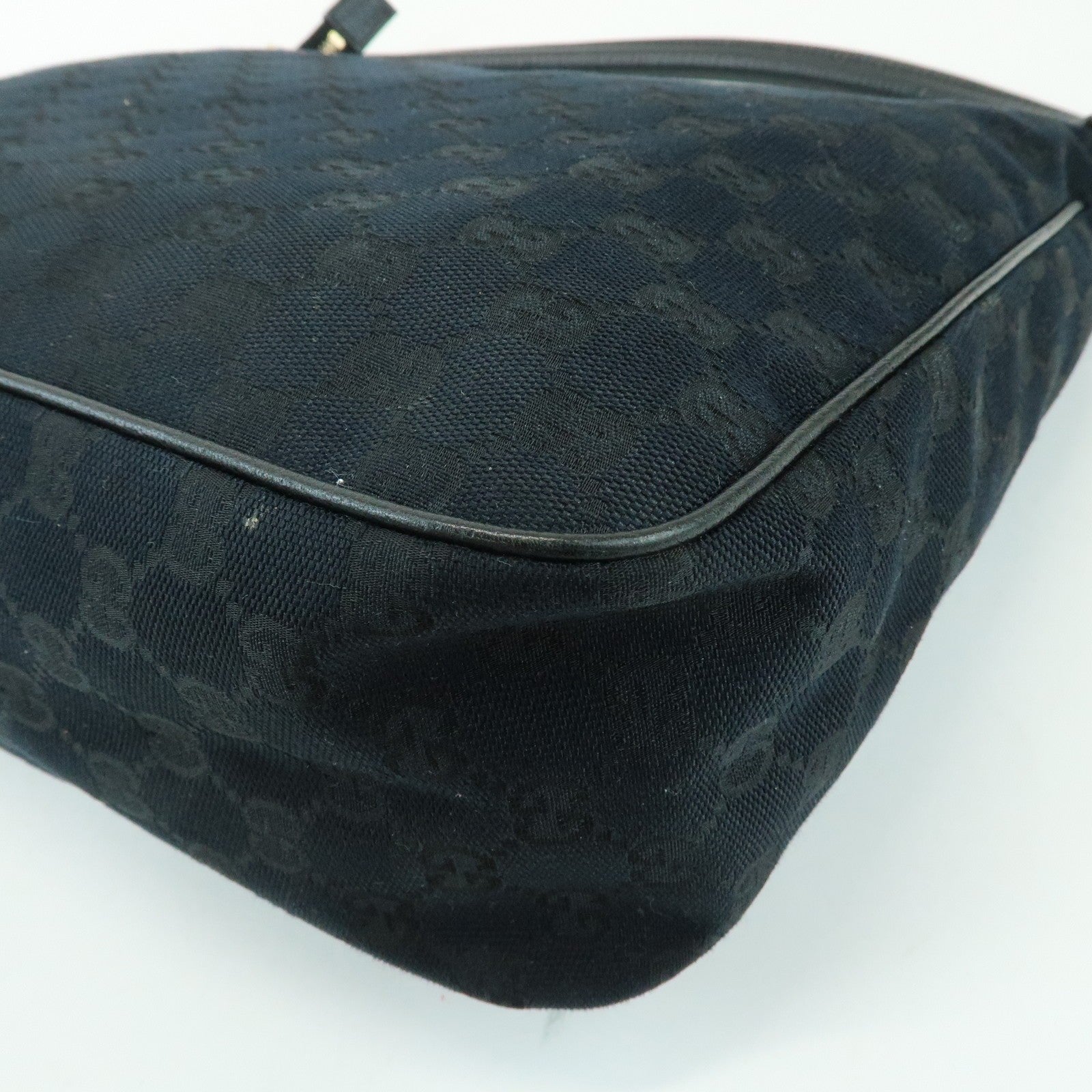 Gucci Shoulder Hand Bag - Black, GG Canvas, Leather