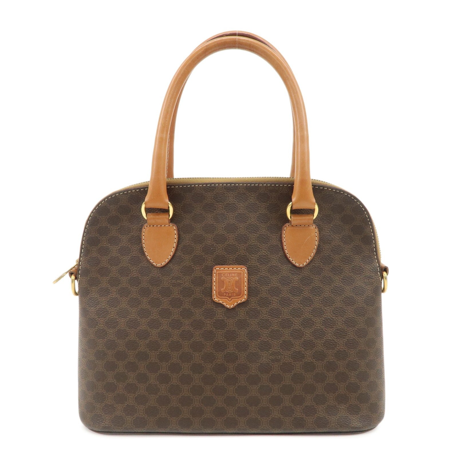 Celine Macadam Hand Bag - Brown, PVC Leather