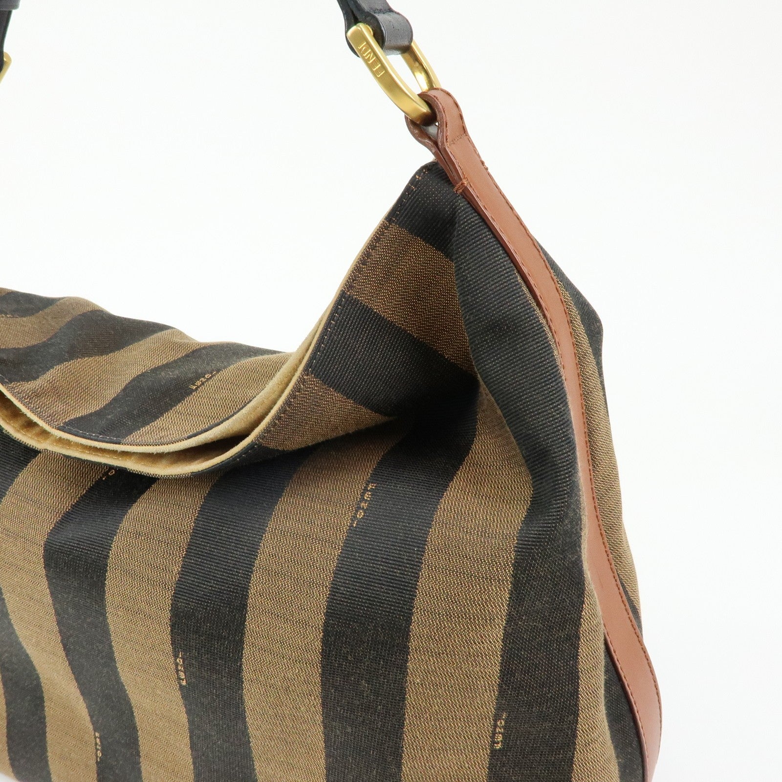 Fendi 8BR653 Shoulder Bag - Brown, Black, Canvas, Leather
