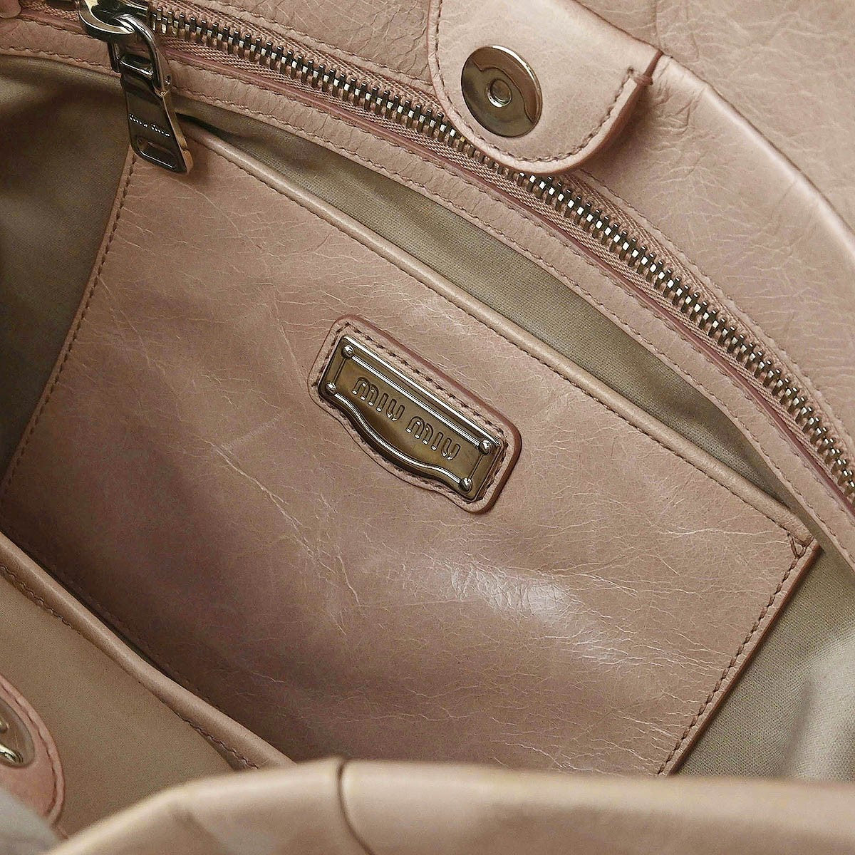 Miu Miu 2way Tote Bag - Light Pink, Calfskin 