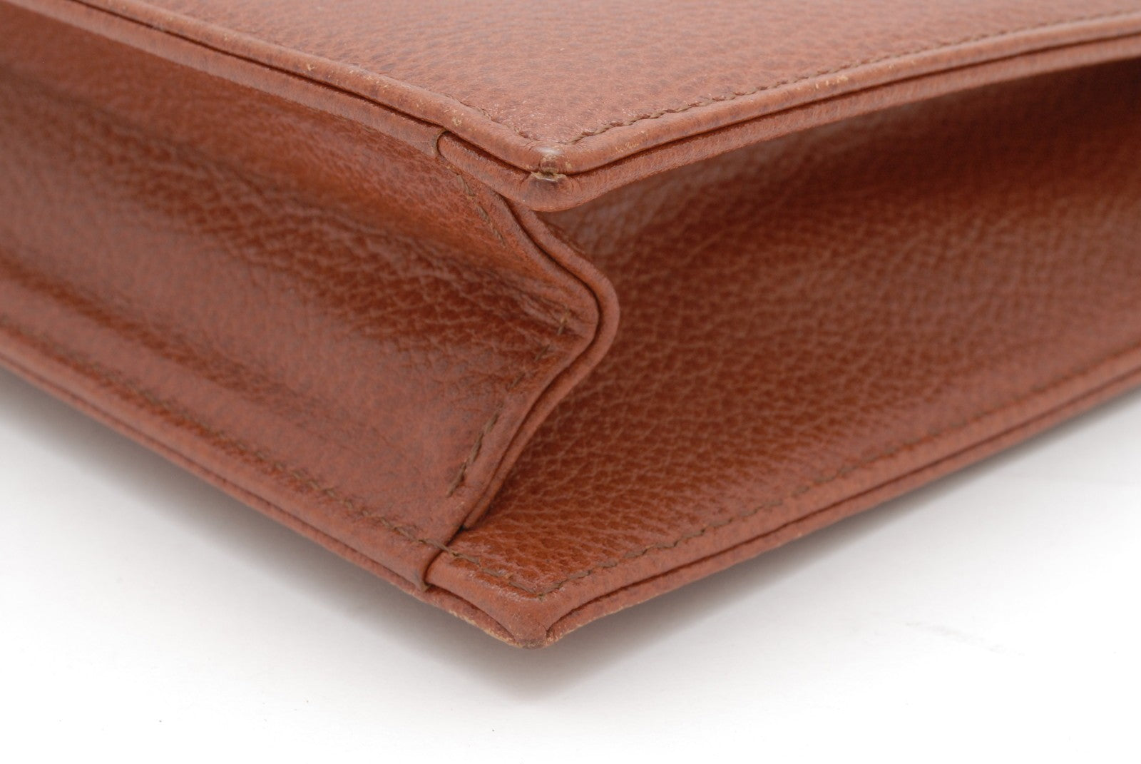 Yves Saint Laurent YSL Logo Clutch - Brown, Leather
