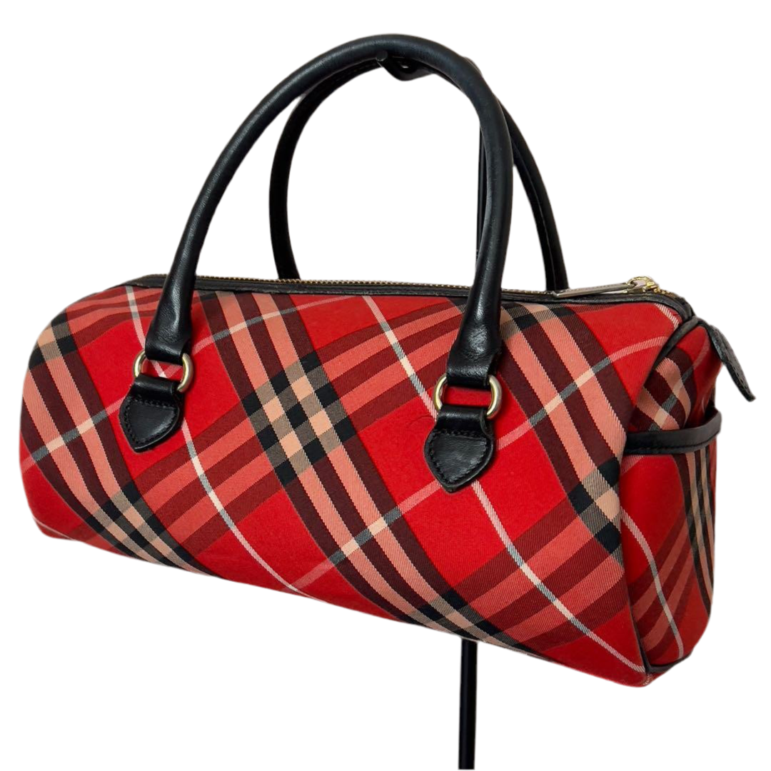 Burberry Blue Label Drum Bag - Red Nova Check, Canvas