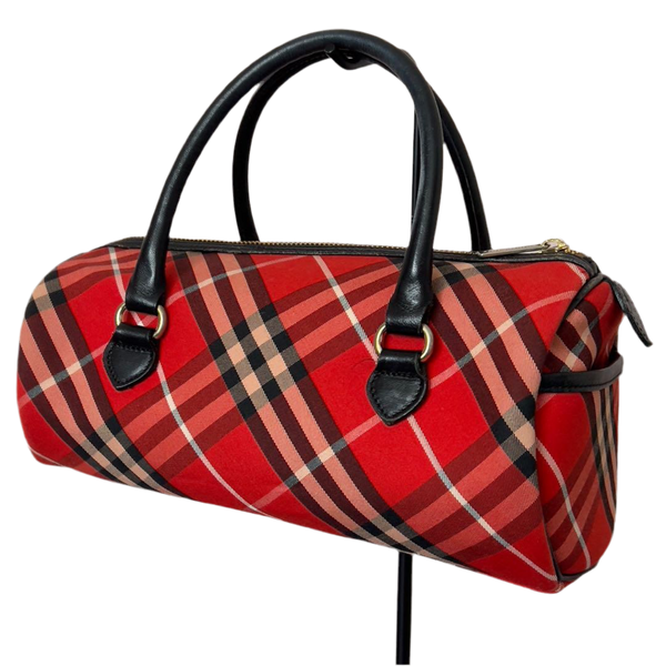 Burberry Blue Label Drum Bag - Red Nova Check, Canvas