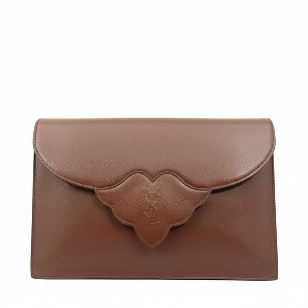 Saint Laurent Vintage Brown leather clutch bag