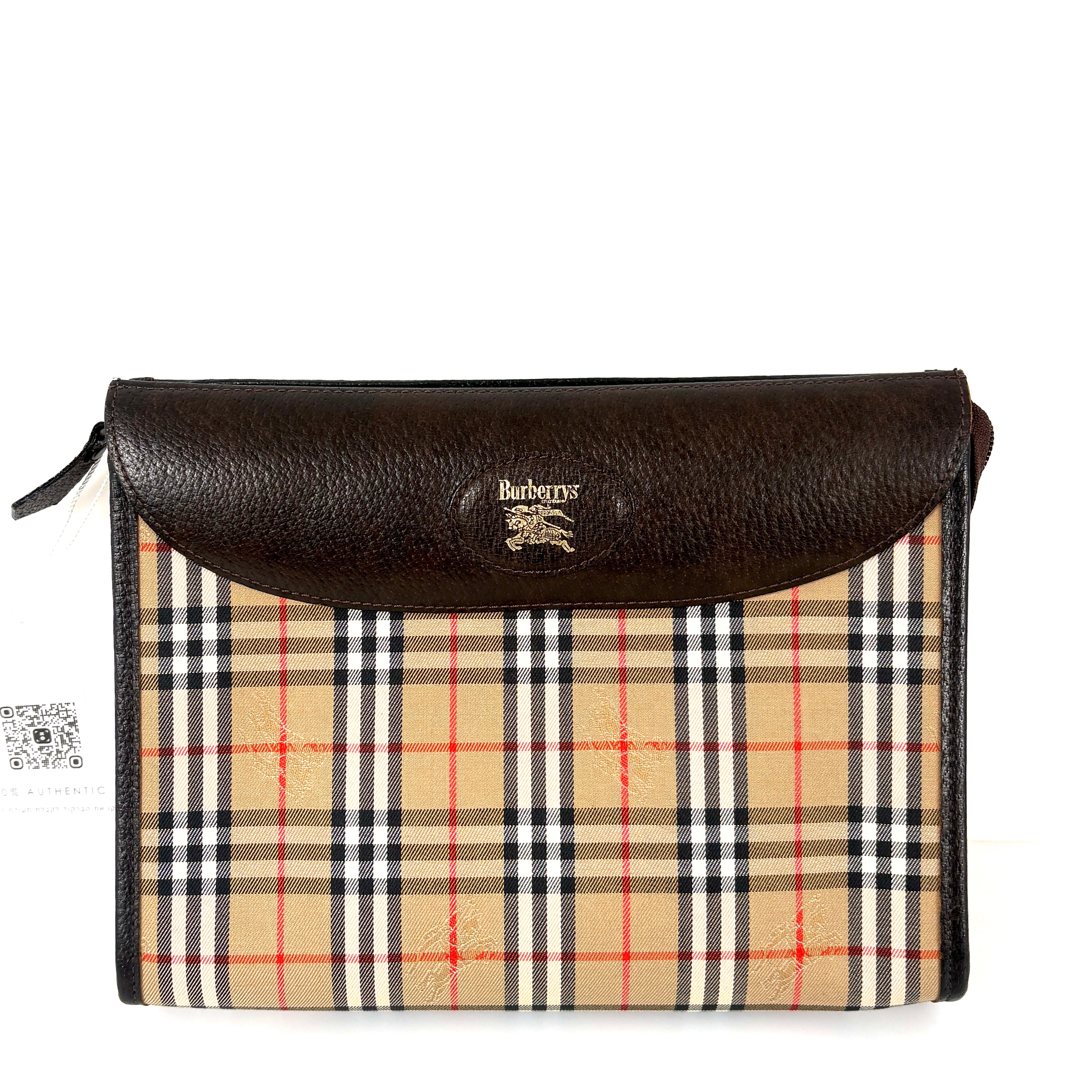 Burberry Nova Check Clutch - Beige, Canvas