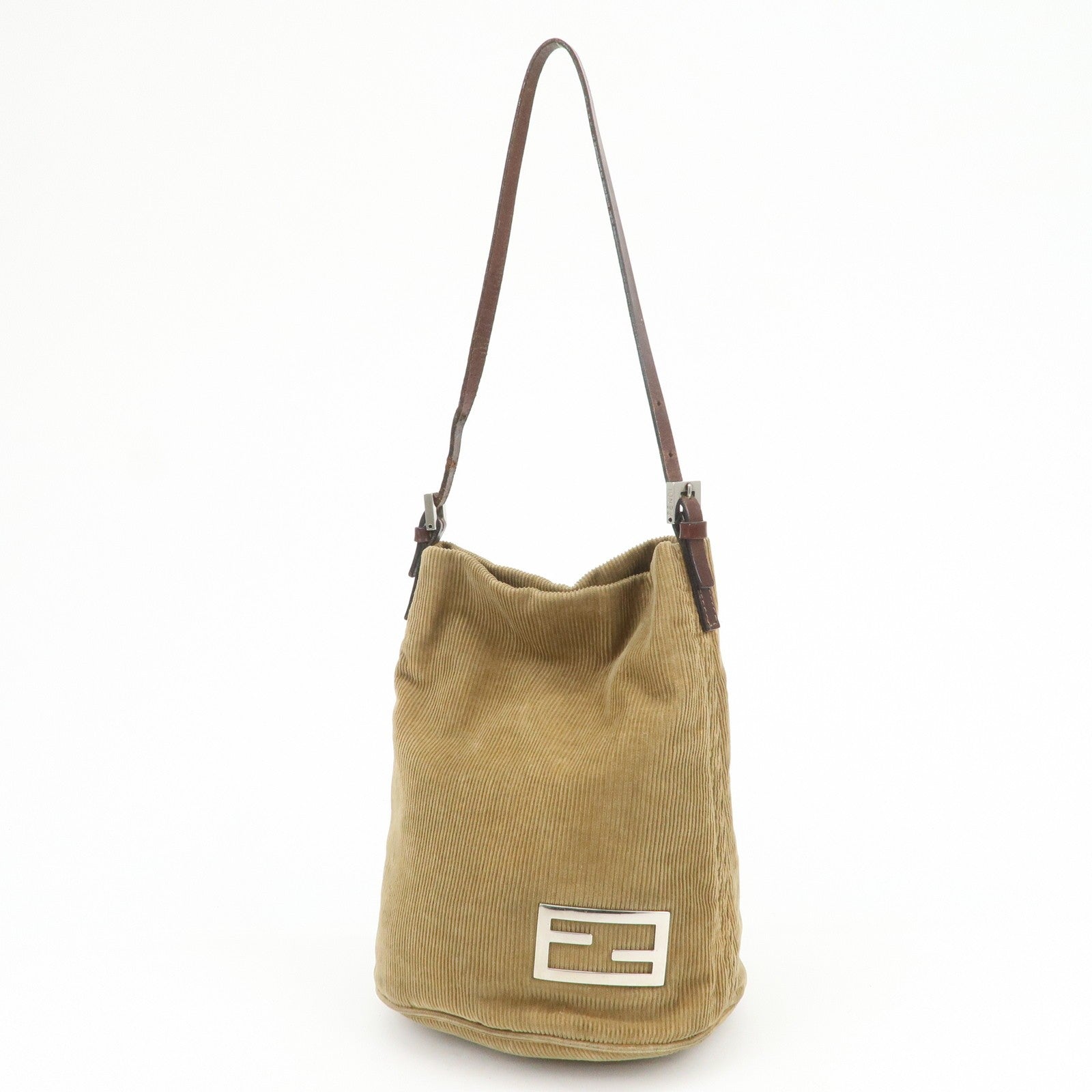 Fendi Shoulder Bag - Brown, Corduroy Leather