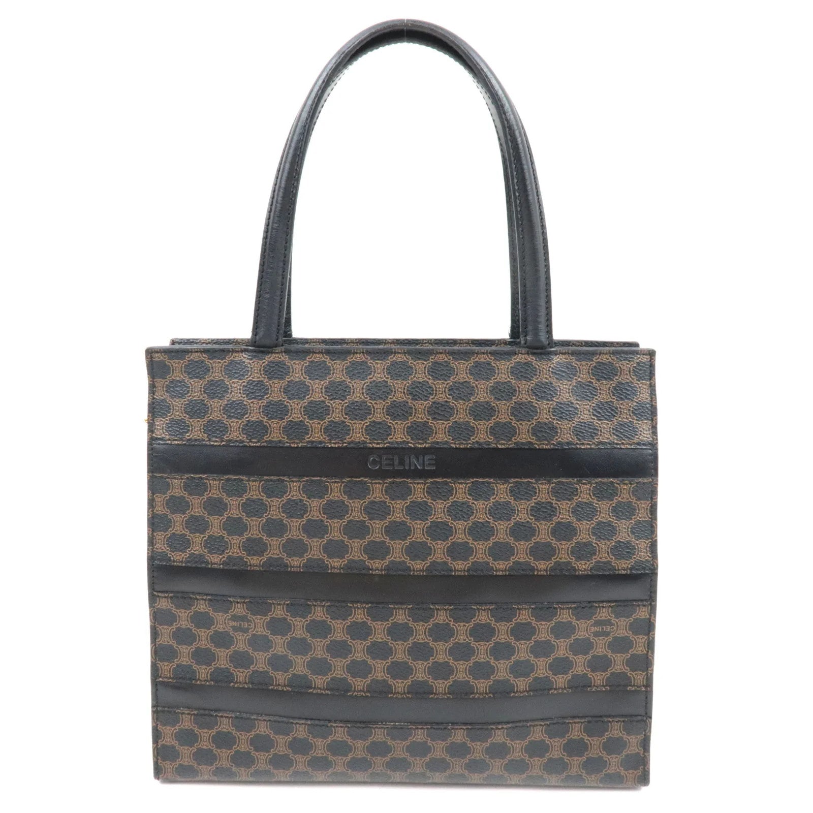 Celine Macadam Tote Bag - Black Brown, PVC Leather