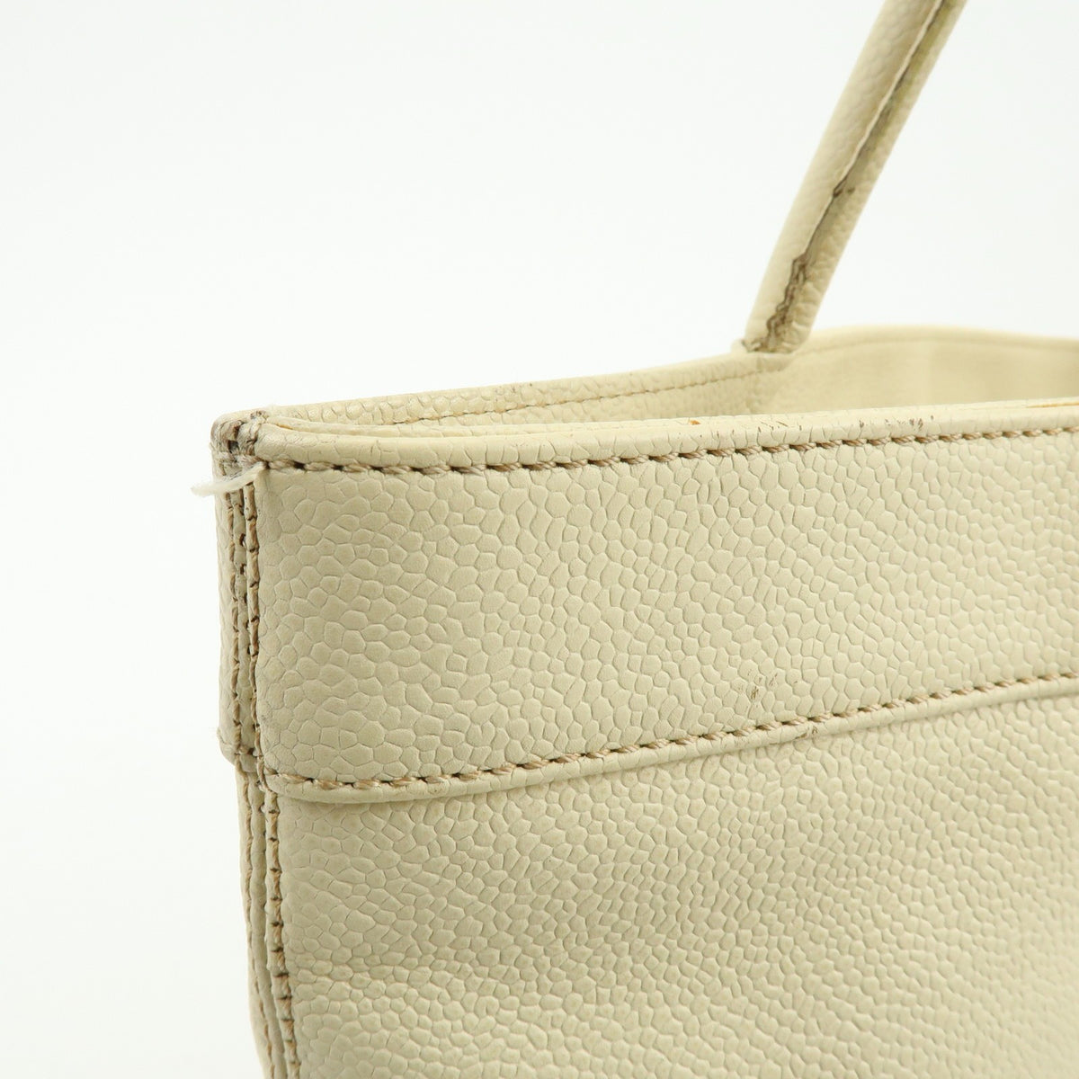 Chanel Coco Mark Caviarskin Tote Bag - Ivory, Leather