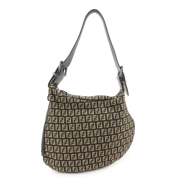 Fendi 8BR228 Shoulder Bag - Dark Brown, Canvas, Leather
