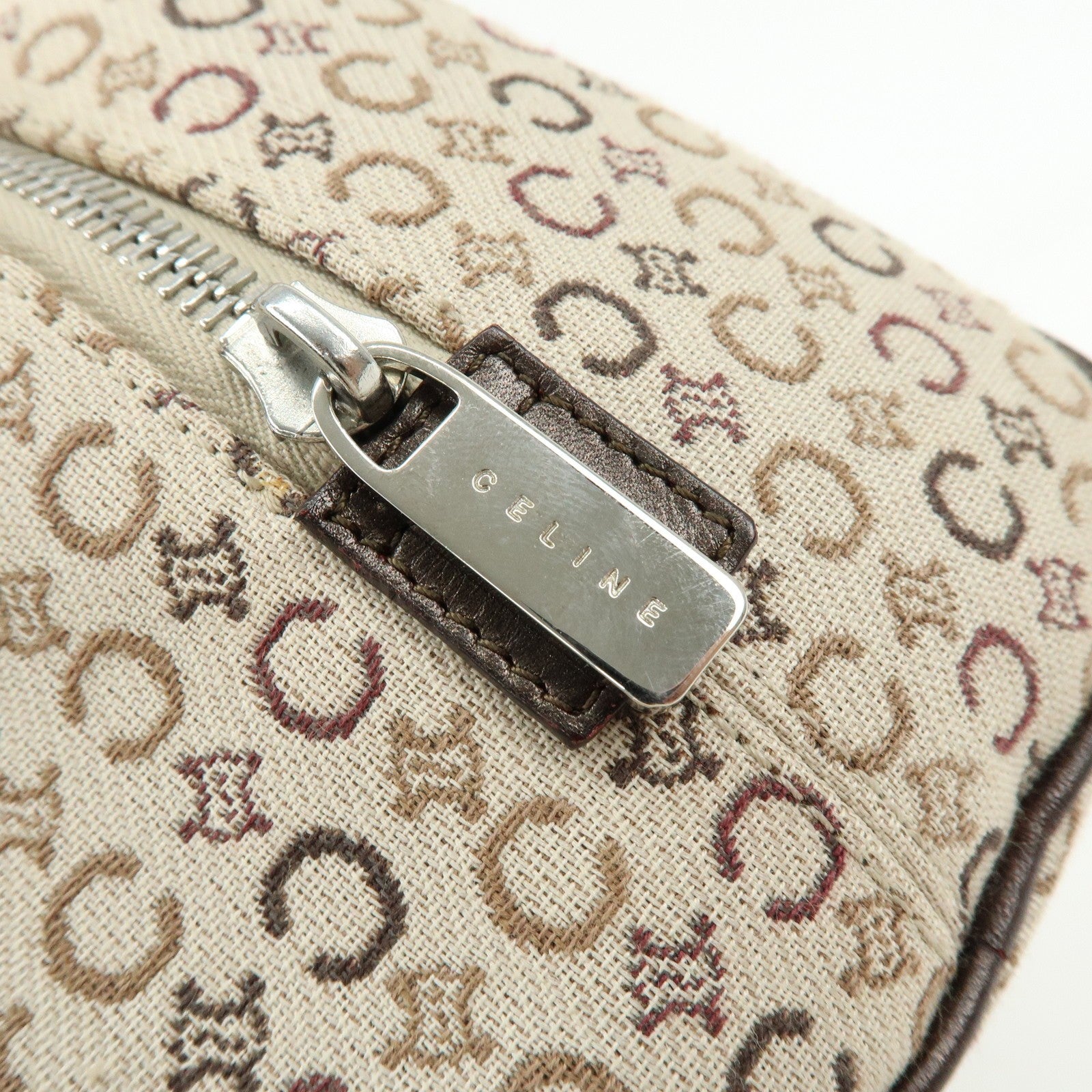 Celine C Macadam Hand Bag - Beige, Canvas and Leather