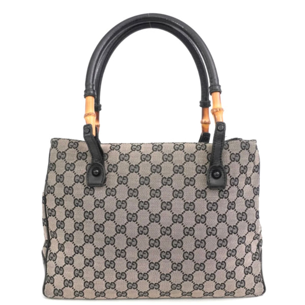 Gucci GG Canvas Bamboo 112526 Hand Bag - Brown, Canvas