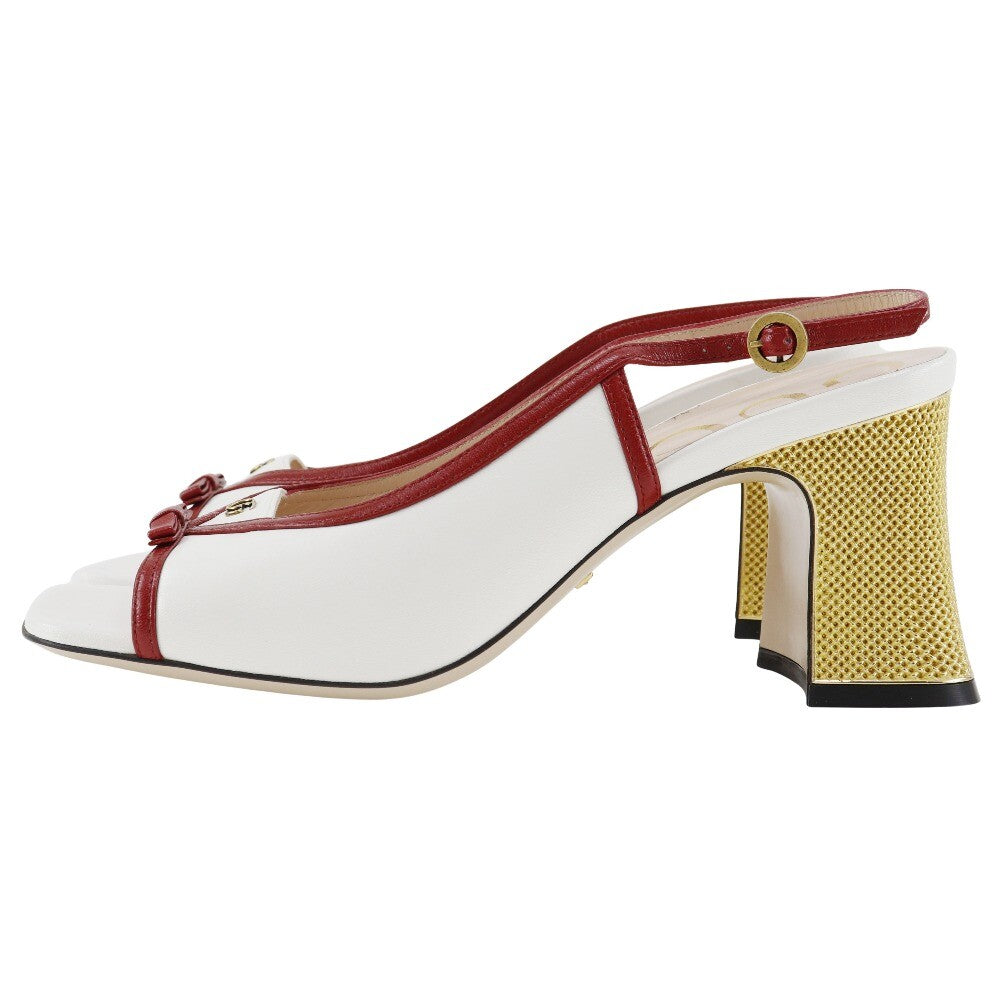 Gucci Ribbon Sandals - Red, Leather