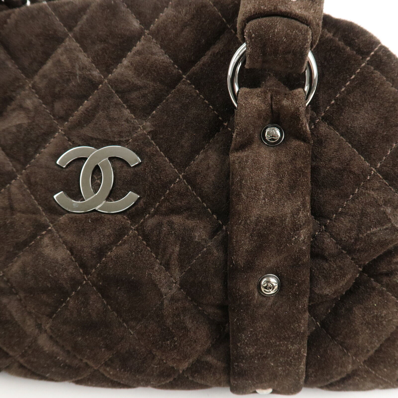 Chanel Matelasse Suede Boston Bag - Brown, Suede