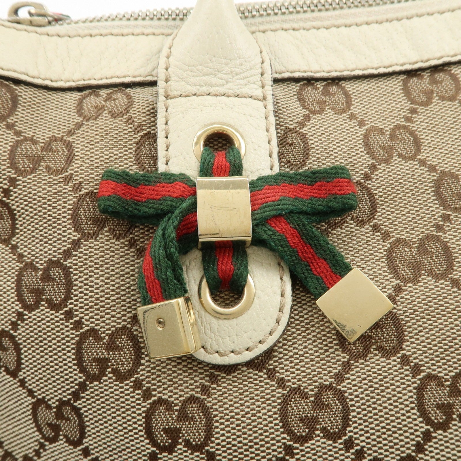 Gucci Princy Sherry Tote Bag - Brown Ivory, GG Canvas Leather 