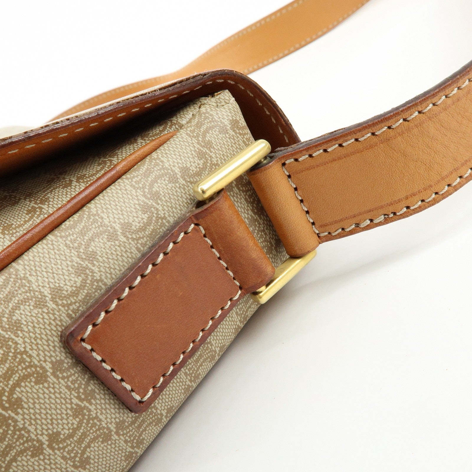 Celine Macadam Shoulder Bag - Beige, PVC Leather 