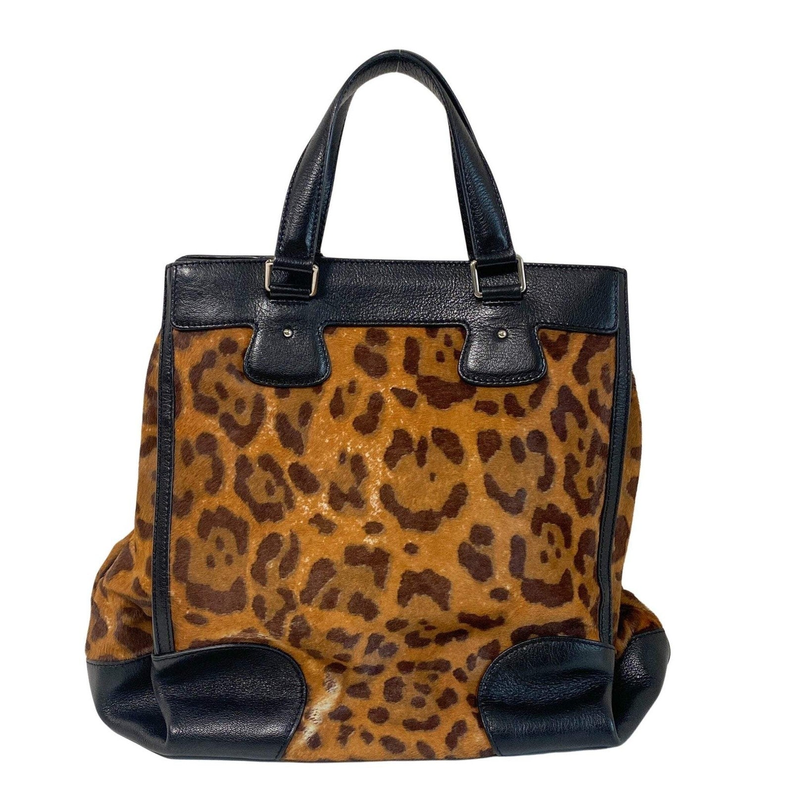 Celine Leopard Top Handle Bag - Brown, Pony Hair