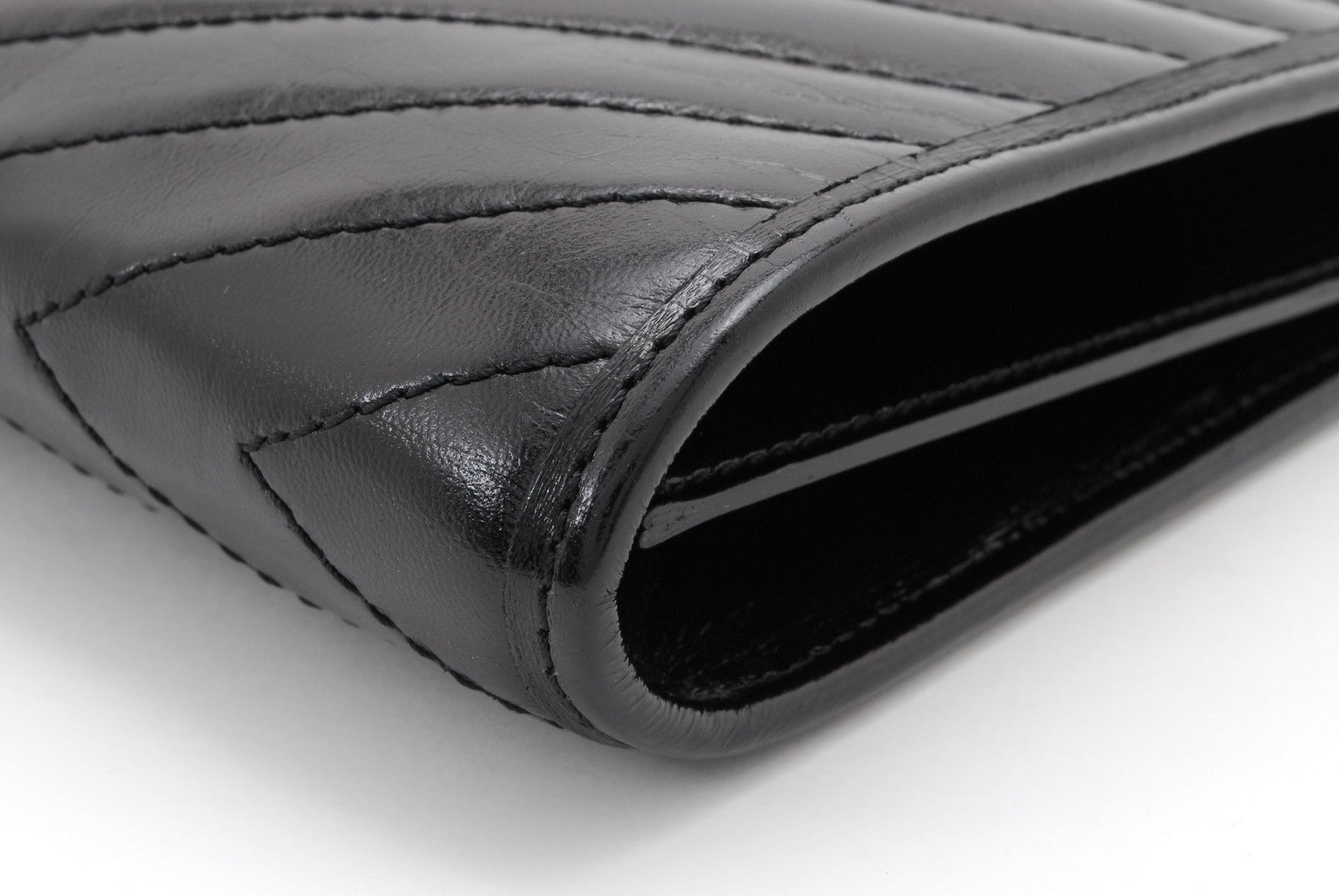 Saint Laurent Yves Clutch Bag - Black, Leather 