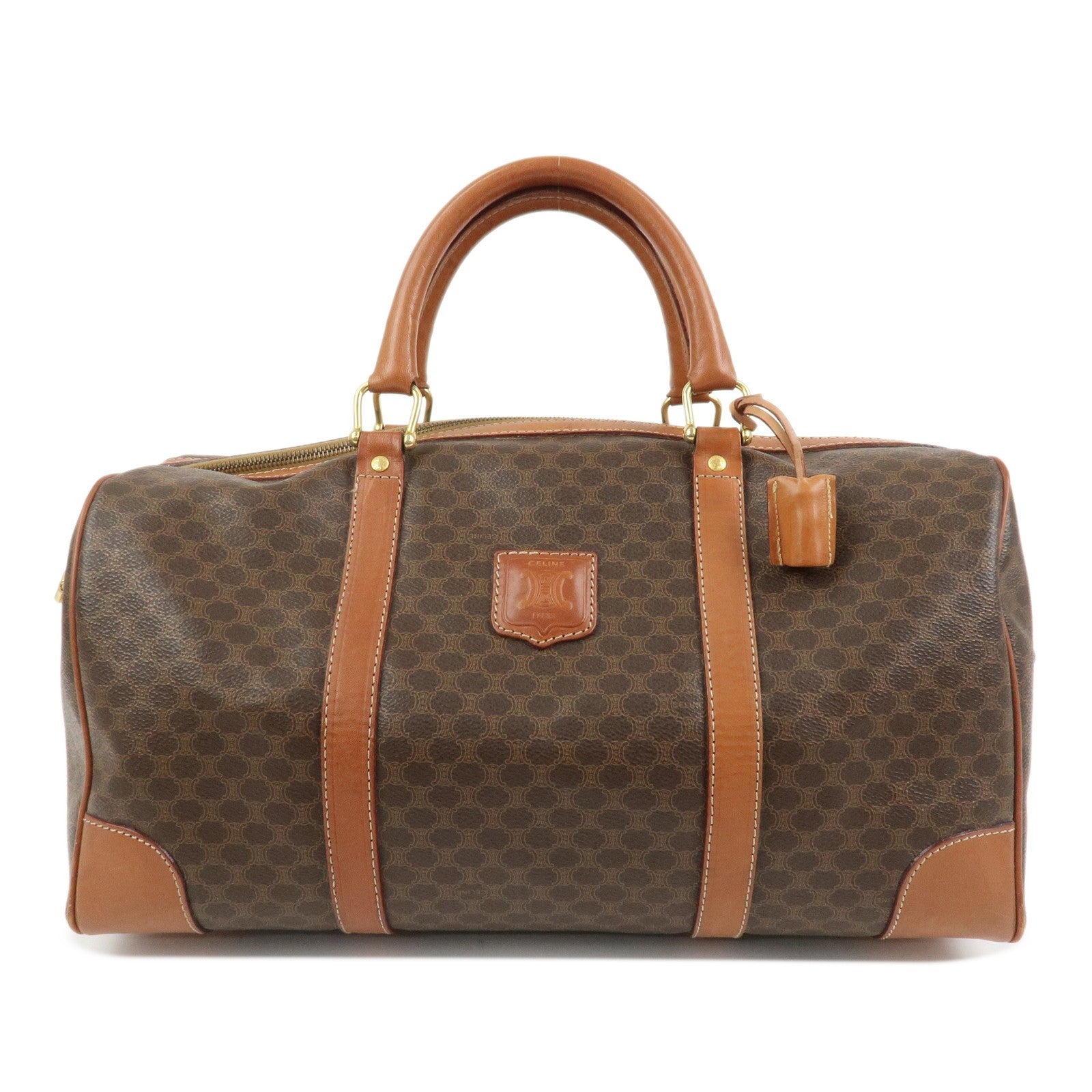 Celine Macadam Boston Bag - Brown, PVC Canvas Leather