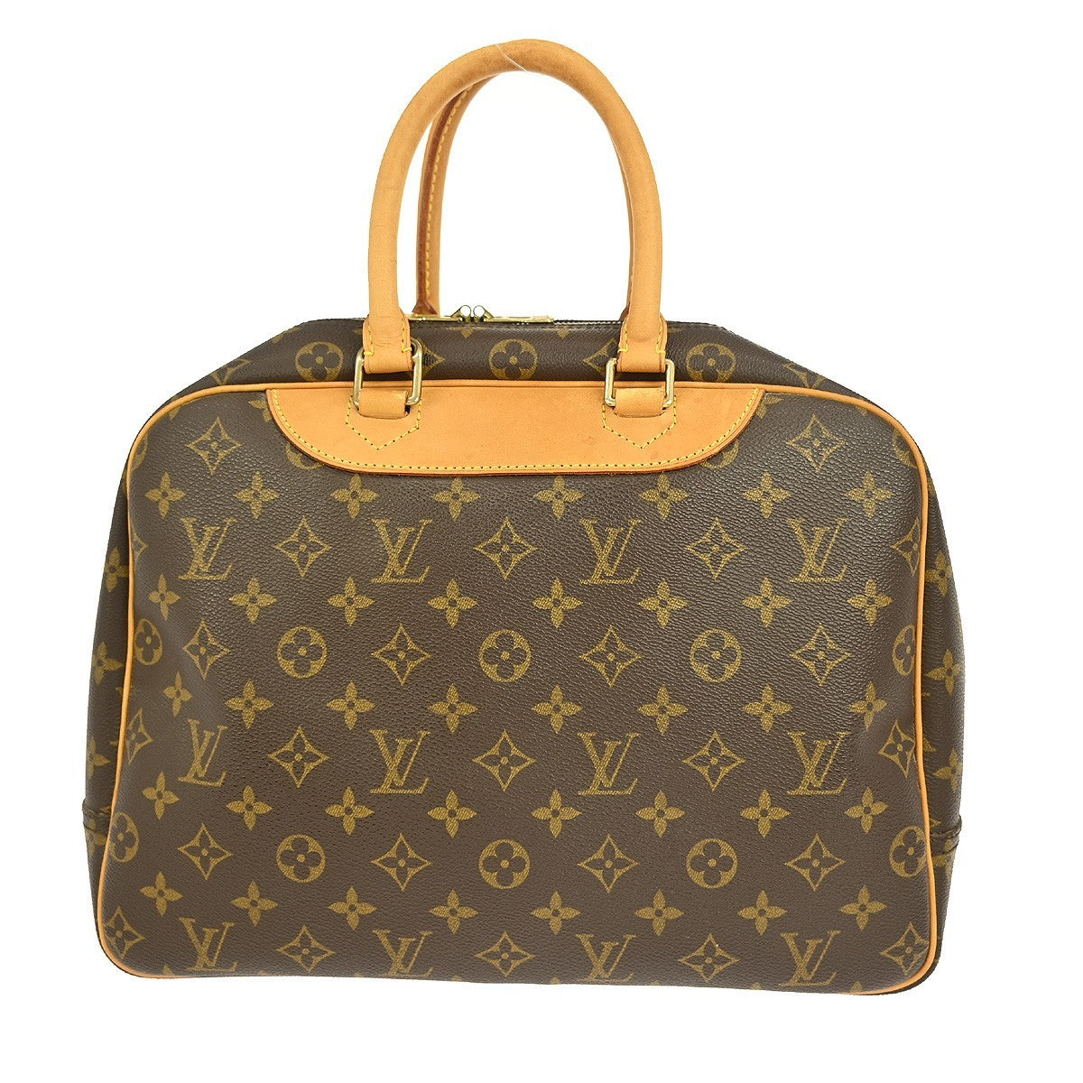 Louis Vuitton Deauville Bowling Vanity Handbag - Brown, Monogram Canvas, Leather