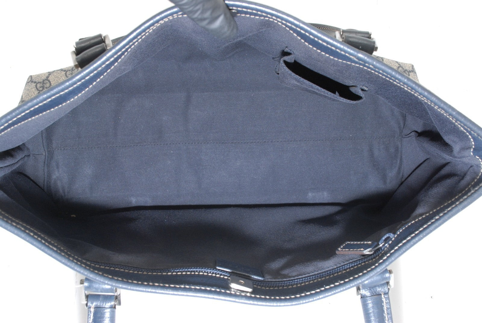 Gucci GG Supreme Tote Bag - Navy, PVC Leather